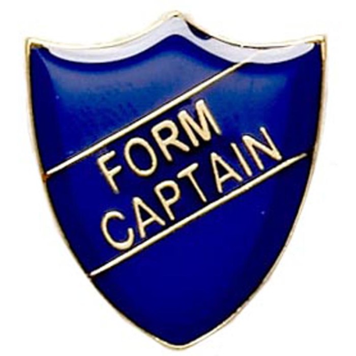 FORM CAPTAIN SHIELD BADGE - 4 COLOURS - 22MM X 25MM